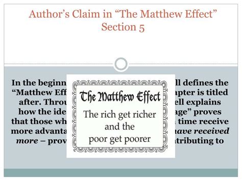 PPT - “The Matthew Effect” from Malcolm Gladwell ’ s Outliers PowerPoint Presentation - ID:2593347