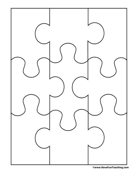 9 Pieces Blank Puzzle | Have Fun Teaching | Puzzle piece crafts, Puzzle ...