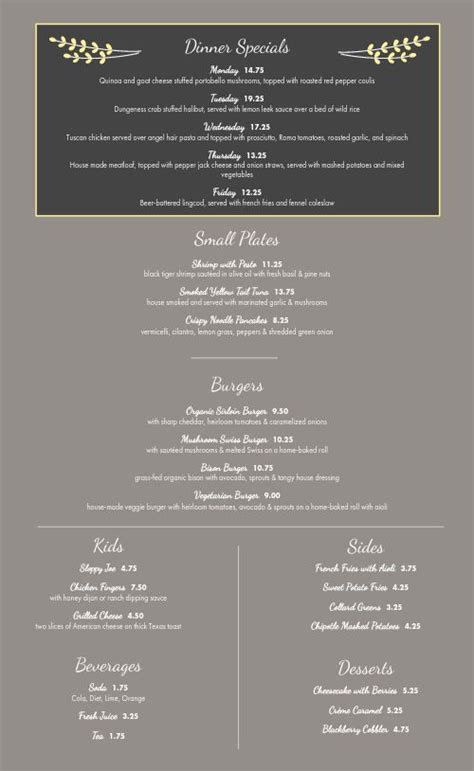 Cottage Cafe Menu Design Template by MustHaveMenus