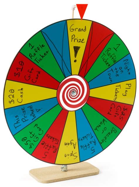 Prize Wheel with 16 Slots, Write-On Surface, Countertop - Multi-Color | Prize wheel, Wheel of ...