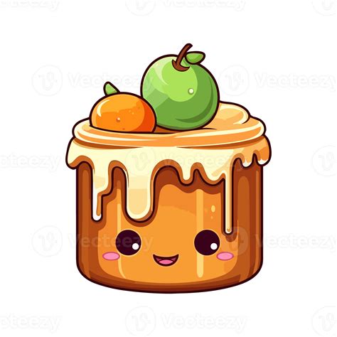 007. caramel apple cake sticker cool colors and kawaii. clipart ...