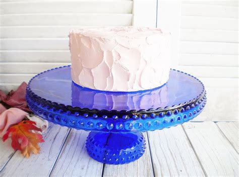 Colbalt Blue Hobnail Cake Stand LE Smith 11 Inch/ Vintage Pedestal ...