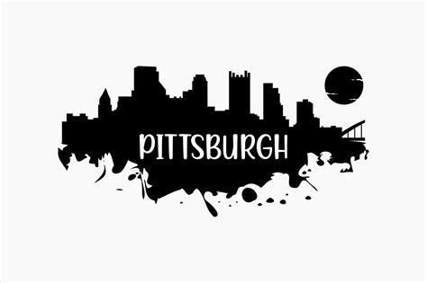 Pittsburgh Skyline Silhouette Graphic by BerriDesign · Creative Fabrica