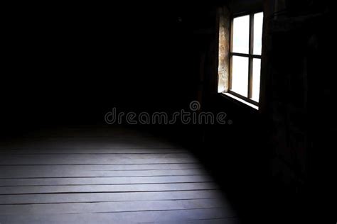 Darkness and Horror, Background with Copy Space. Inside in an Empty Dark Room of an Old ...