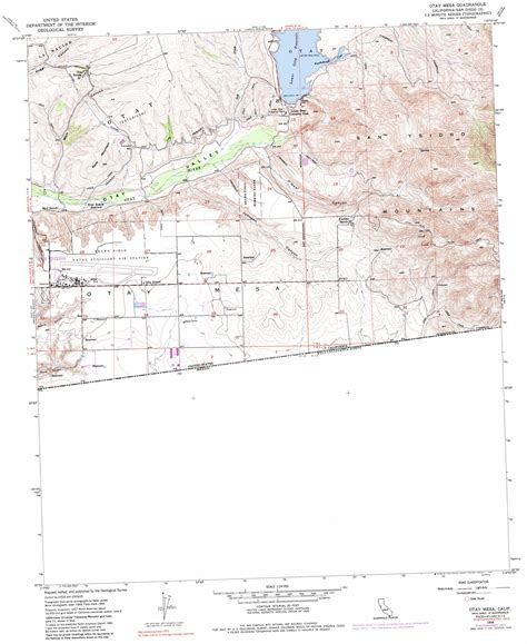 Otay Mesa topographic map, CA - USGS Topo Quad 32116e8