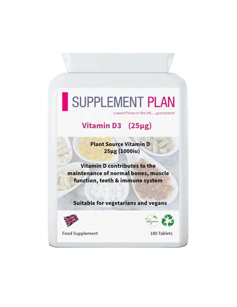 Vegan Vitamin D3 1000iu 180 Tablets – Supplement Plan