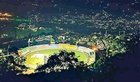 Muzaffarabad Cricket Stadium Night View, Azad Kashmir, Pakistan