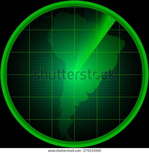 Illustration Radar Screen Silhouette South America Stock Vector ...