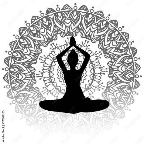 world yoga day pose with mandala poster design Stock Vector | Adobe Stock