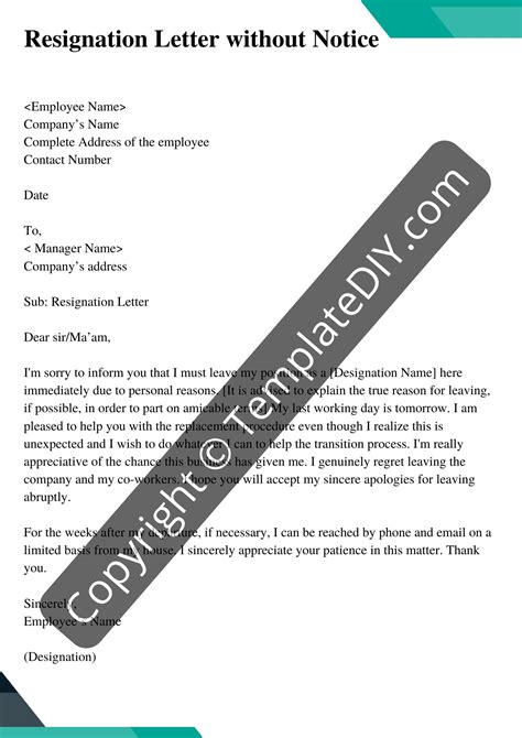 Resignation Letter With Reason Sample Template In Pdf Word | ubicaciondepersonas.cdmx.gob.mx