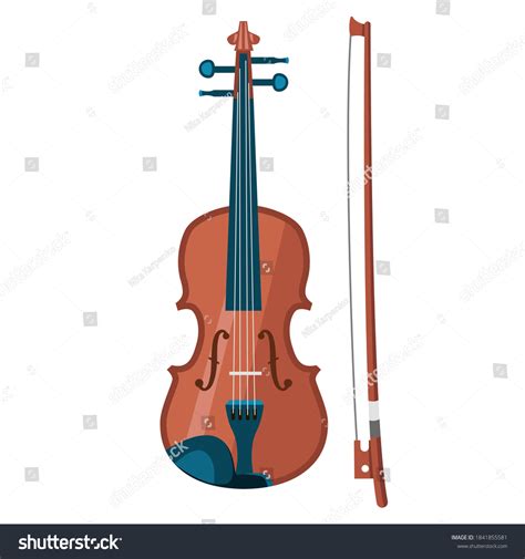 Cartoon Violin Bow Vector Illustration Isolated Stock Vector (Royalty Free) 1841855581 ...