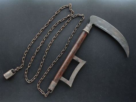 Edo era kusarigama, sickle/weighted chain weapon native to Japan. | Arms and armor | Pinterest ...