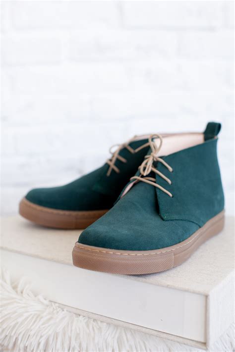 Dark Green Leather Shoes Handmade Aelia Sneakers Green Ankle Boots for ...