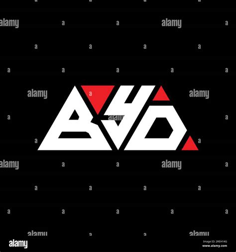 BYD triangle letter logo design with triangle shape. BYD triangle logo design monogram. BYD ...