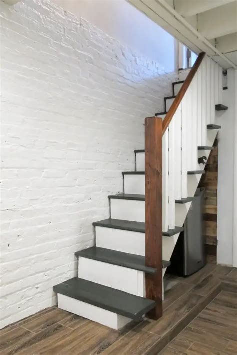 DIY Painted & Upgraded Basement Stairs - An Affordable Option