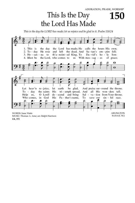 Baptist Hymnal 2008 150. This is the day the Lord has made | Hymnary.org