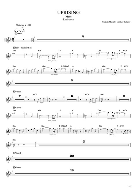 Uprising Tab by Muse (Guitar Pro) - Full Score | mySongBook