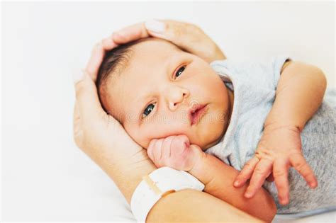 Close Up Portrait of Newborn One Day Old Baby Stock Image - Image of ...