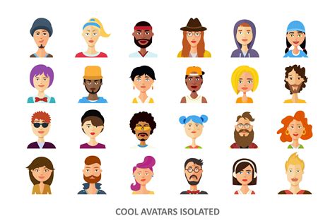 Vector Avatars cartoon People friends set By NikoDzhi Art | TheHungryJPEG