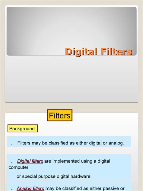 Digital Filters | PDF | Digital Signal Processing | Sampling (Signal ...