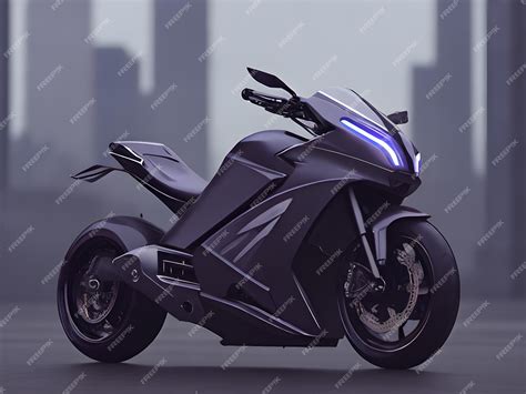 Premium Photo | Futuristic concept motorbike in city background generative ai