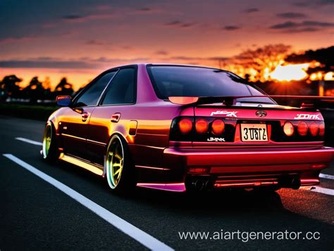 Japanese Car Sunset Phonk JDM Aesthetics in the Evening Glow | AI Art ...