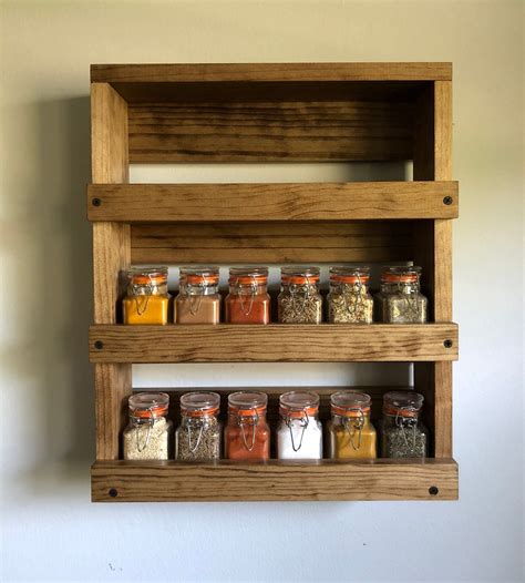 Dark Wood Spice Rack at Eloise Coleman blog