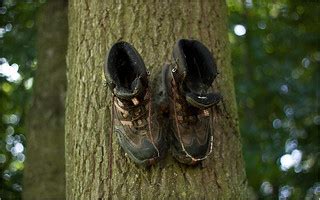 hanging boots in our forest | I found them today in the morn… | Flickr