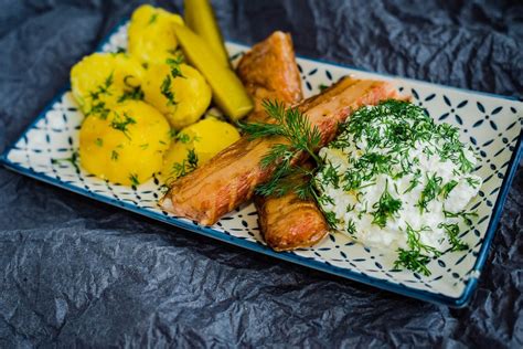 Plate Of Fresh Smoked Salmon With curd And Potatoes - Creative Commons Bilder