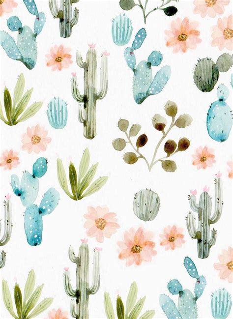 🔥 Download Background Cactus Background Floral Pastel Wallpaper by @jessicac7 | Cactus ...