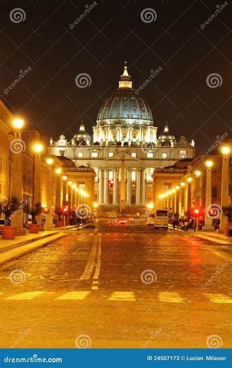 Rome by night editorial stock photo. Image of edifice - 24507173