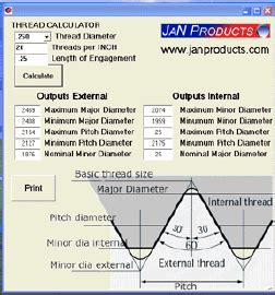 Thread pitch calculator