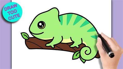 How to Draw a CHAMELEON (Easy Step by Step Drawing) #draw #chameloeon #htdraw - YouTube