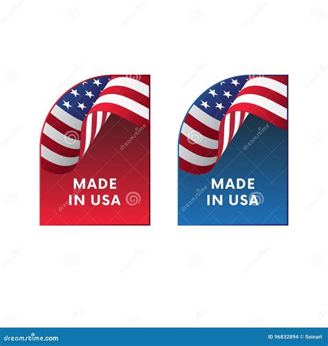 Stickers Made in USA. Vector. Stock Illustration - Illustration of ...