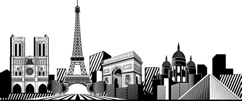 Graphic design logo, Paris skyline, Skyline