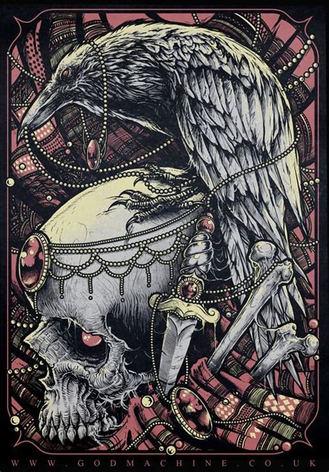 The Art of Godmachine | Skull art, Raven art, Illustration art