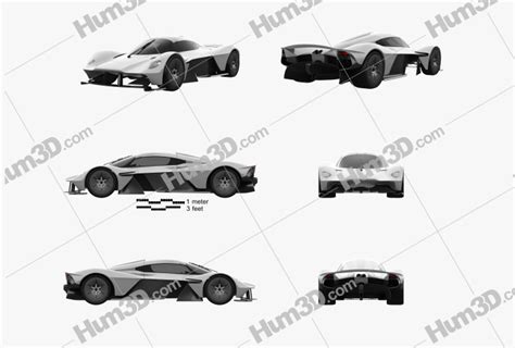 Aston Martin Valkyrie 2018 Blueprint Template - 3DModels.org