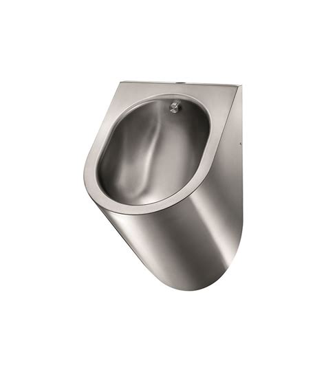 Vandal proof stainless steel urinal with exposed top water inlet - Mediclinics