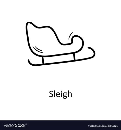 Sleigh outline icon design ch Royalty Free Vector Image