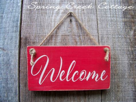 Hand-painted Welcome Wood Sign Beautifully Handcrafted on A Rustic Wood Plank - Etsy