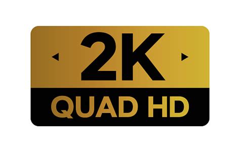 Gold 2k Quad Hd Label Isoliert Auf Weißem Hintergrund Stock Vektor Art ...