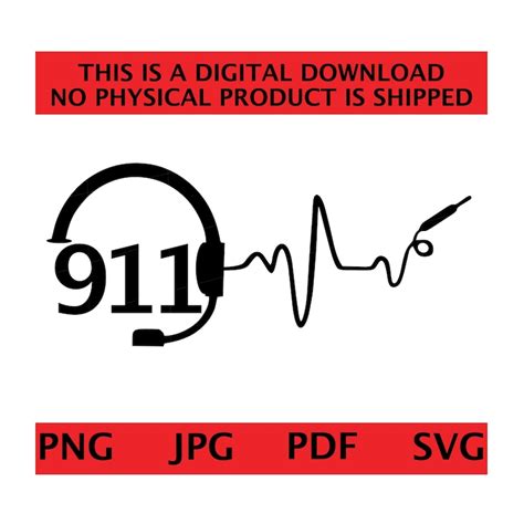 Thin Gold Line 911 Dispatcher Headset Instant Download - Etsy