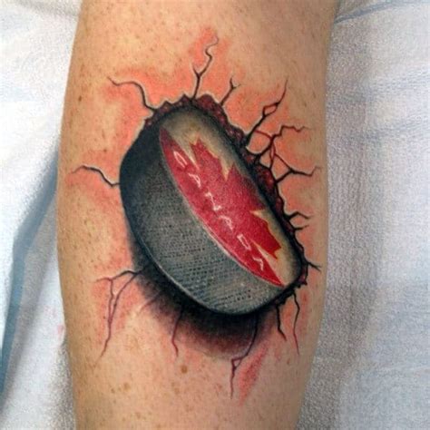 75 Hockey Tattoos For Men - NHL Design Ideas