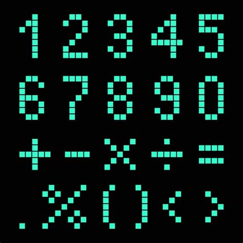 nombre de pixel art et signes mathématiques — Image vectorielle slunicko1977 © #20266441