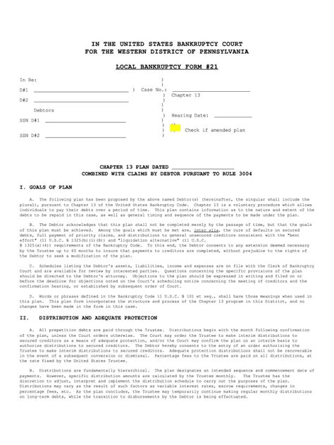 Local Bankruptcy Forms United States Bankruptcy Court for - Fill Out ...