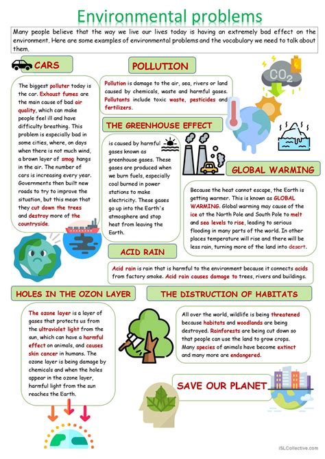 Environmental problems: English ESL worksheets pdf & doc