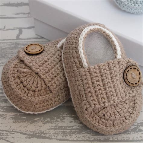 hand crochet bamboo baby shoes by attic | notonthehighstreet.com