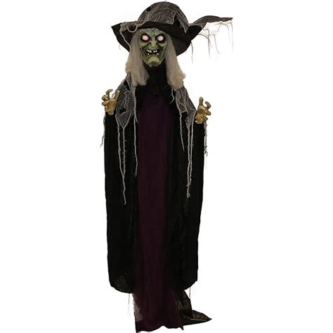 6 ft Animated Standing Witch Halloween Animatronic - town-green.com