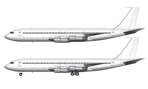 Boeing 707-320C blank illustration templates – Norebbo