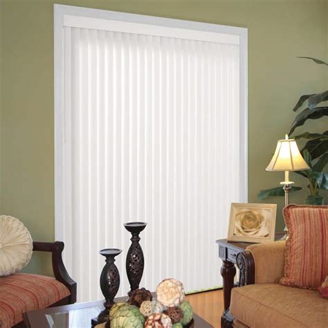 Hampton Bay Crown White Cordless Room Darkening Vertical Blinds for Sliding Doors Kit with 3.5 ...